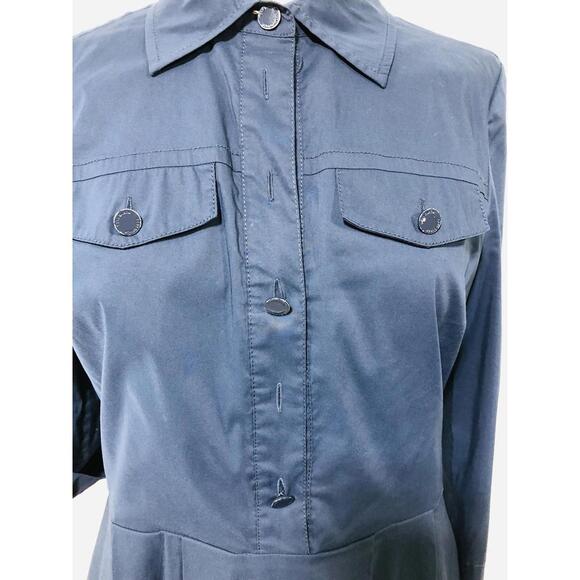 TORY BURCH Shirt Dress cotton blend poplin shift dress 2 Pockets. Side Zip Bin16 - Picture 4 of 8